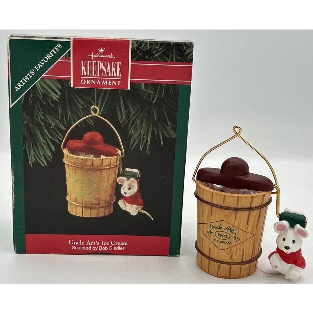Hallmark‎ Keepsake Uncle Art’s Ice Cream Christmas Ornament Vintage 1992 U74